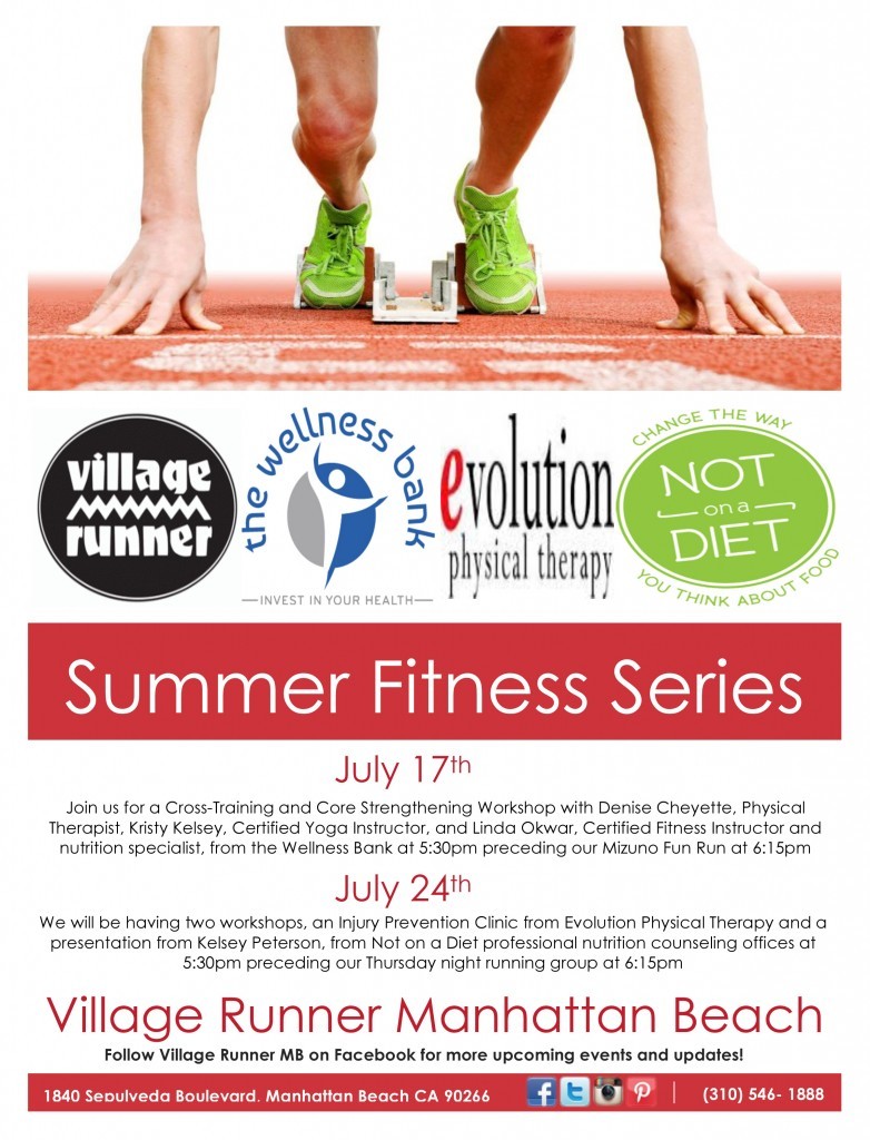 Injury Prevention and Nutrition Clinics @ Village Runner Manhattan Beach | Manhattan Beach | California | United States